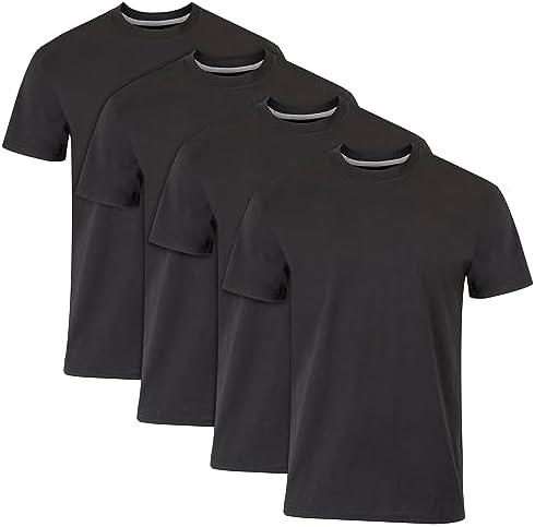 Hanes Men's Hanes Ultimate Men's Fresh Iq Slim Fit Crew Undershirt, 4-Pack, Medium