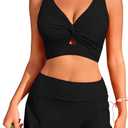 Dokotoo Bikini Set for Women Swimsuits 2026 Swim Skirts with Removable Pads Bathing Suit (Medium, Black)