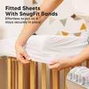 2-Pack Waterproof Crib Mattress Protector Cover Fitted - Quiet Baby Crib Mattress Pad Sheets, 52" x 28" Soft Quilted Cotton Baby Sheet, Machine Washable, Easy Fit, Durable (Soft White/Quin)