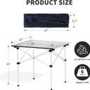 Lightweight Folding Camping Table with Carry BagUltra-Compact Aluminum Table for Picnic, Beach, Traveling, Backyards, BBQ (Color: White), Large