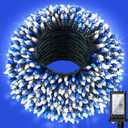 240FT Christmas Lights Outdoor, 750 LED Christmas Tree Decoration Lights with 12 Modes & Timer Memory, Dimmable Plug In Waterproof LED Xmas Light for Yard Trees Wedding Party Holiday Blue & White