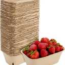 Juvale Berry Baskets for Farmers Market, and Farm Stand Supplies - Bulk Pulp Fiber Fruit Containers for Produce (1 Pint, 7.36 x 4.56 x 2.6 Inch) 60 Pack