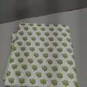 Newtay 60'' x 90'' Hand Block Print Mahjong Table Cloth Square Cotton Floral Tablecloth Washable Print Rectangle Table Cover with Dust Proof for Kitchen Dining Party(60'' X 90'',Emerald Green,Green)