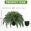 Hollyone Artificial Large Fern Boston Potted Plant for Outdoors & Indoor 25.5inch Faux Fake Fern Bush Plant in Pot for Patio Garden Farmhouse Windowsill Entrance Porch Office Living Room Home Decor