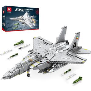 Reobrix F-15E Fighter Jet Building Sets for Adults, Military Fighter Bombers Display Model 33034, Strike Eagle Military Plane Collectible Set, Toys Gifts for Aviation Fans Boys Girls 14+ (2216 PCS)
