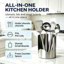 Multi-Functional Kitchen Utensil Holder, Stainless Steel