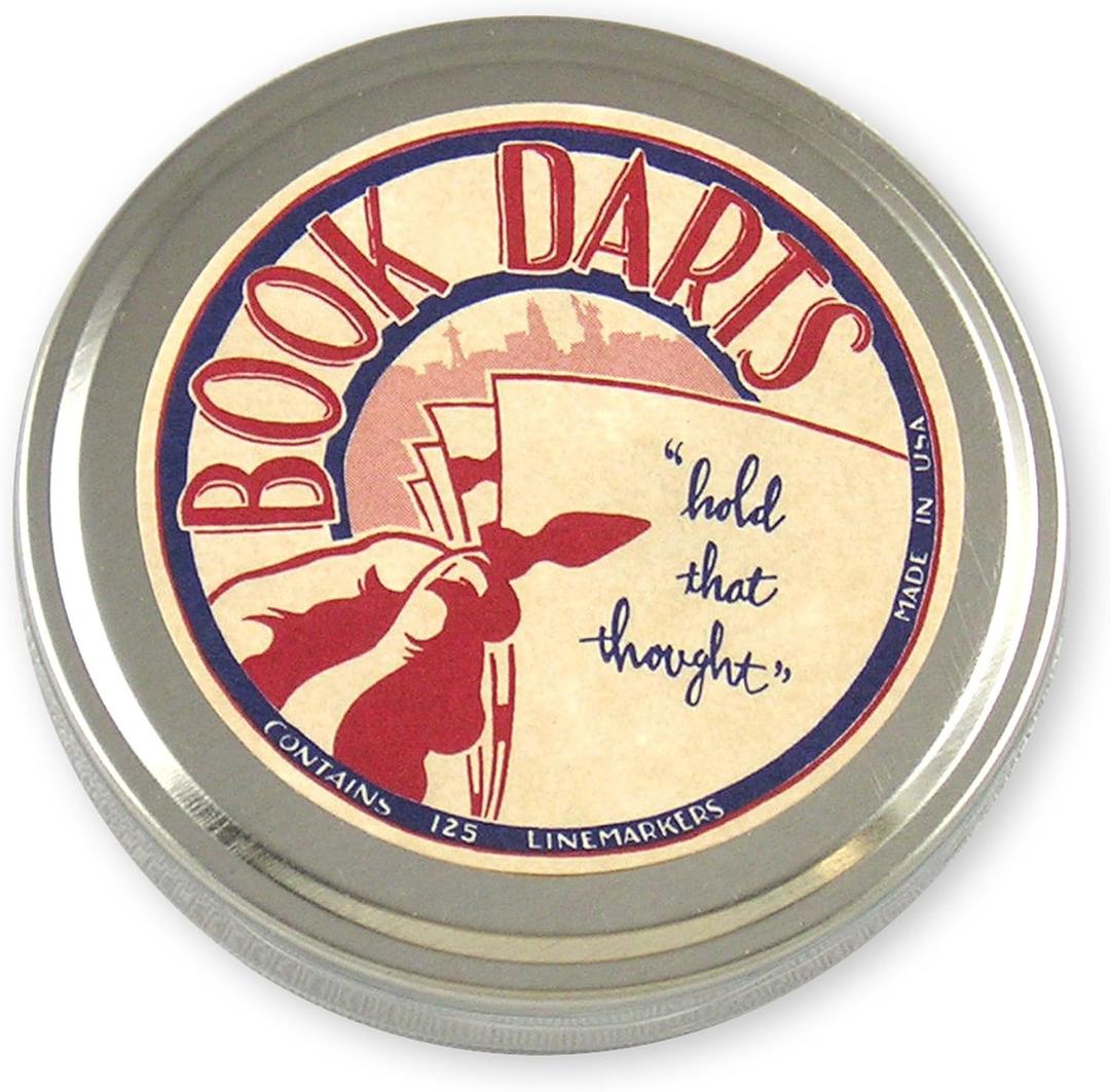 Book Darts 125 Count Tin Bronze Bookmarks - Line Book Markers