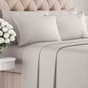 Cal King 6 Piece Sheet Set - Comfy Breathable & Cooling - Soft Hotel Luxury Bedding Set with 8-16 Inch Deep Pockets - 1 Flat & 1 Fitted Sheet & 4 Pillowcases - Wrinkle Free & Easy Care - Light Grey