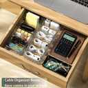Cable Storage Boxes Organizers 2 Pack, Cord Charger Storage Organizer Box Case with 20pcs Cable Ties, Stackable, Clear