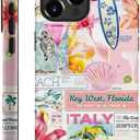 Case for iPhone 15 Pro - Slim Fit Anti-Scratch Phone Case for Girl Women - Collage Beach Board Palm Tree Colorful (Frosted)