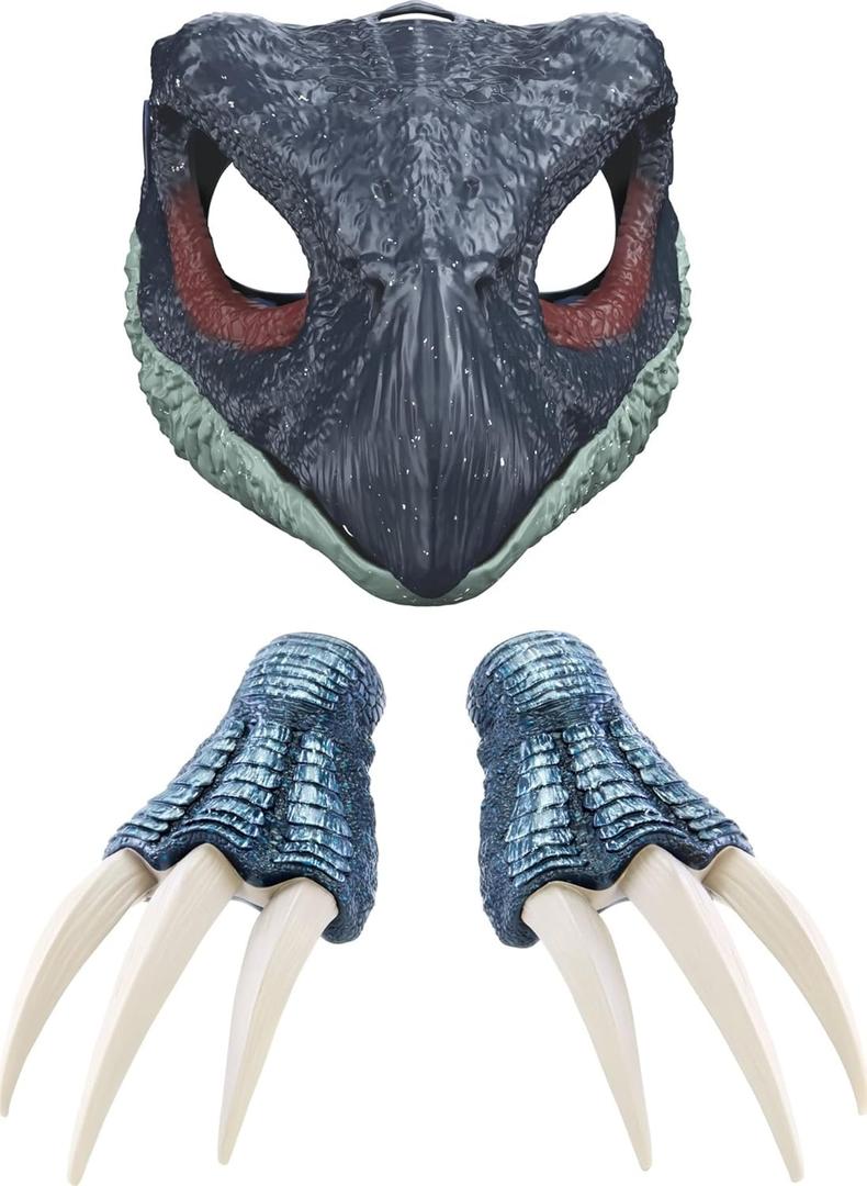 Mattel Jurassic World Dominion Therizinosaurus Role-play Set, Dinosaur Mask with Sound & Slasher Claws, Costume Accessories