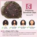 REECHO Hair Topper, Short Wiglet Hair Topper for Women with Thinning Large Coverage Synthetic Top Crown Hairpiece for Women - Medium Brown