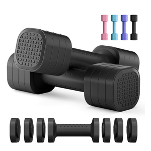 Adjustable Dumbbell Set of 2, 4 in 1 Free Weights Dumbbells Set for Women, Hand Weights for Women at Home, Each 2lb 3lb 4lb 5lb with TPU Soft Rubber Handle for Home Gym Exercise Training
