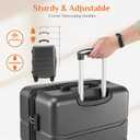 Sweetcrispy Carry on Luggage, Hard Shell ABS Suitcase with Double Spinner Wheels, Lightweight Expandable Rolling Suit Case with TSA Lock, 21 Inch Charcoal Black