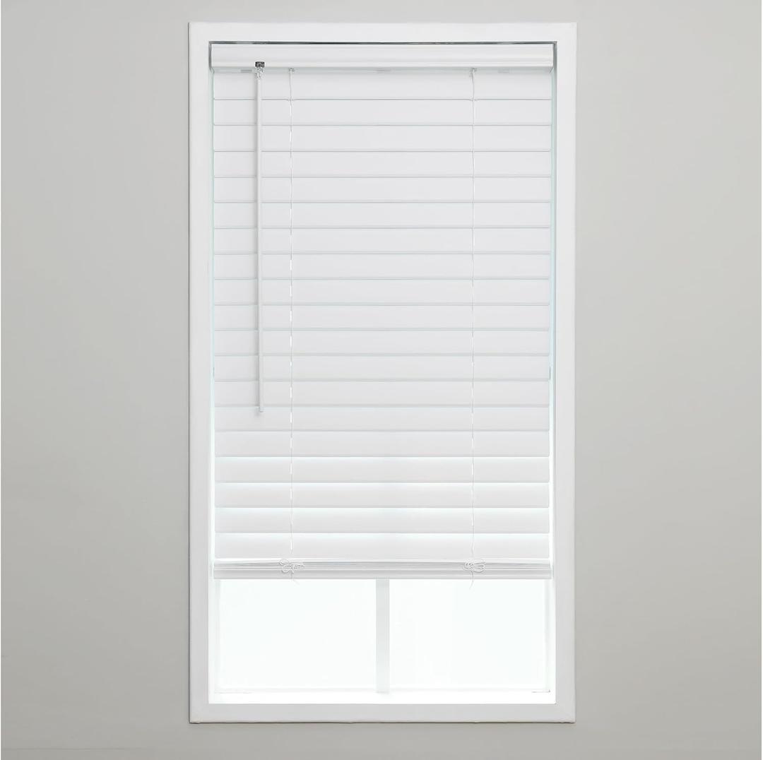 Eclipse 2" Premium Vinyl Blinds for Light Filtering & Privacy, Durable Room Darkening Blinds for Home or Office, Tested and Certified Child Safe Cordless Vinyl Blinds - White, 59 W x 48 L