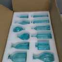 Bud Vases Set of 12, Blue Glass Vase Small Vintage Flower Vase for Decor Ribbed Glass Bud Vases in Bulk Wedding Decor Bridal Shower Party Centerpieces Home Room Table Decorations