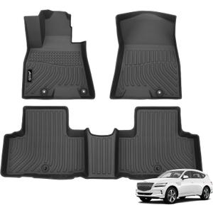 Jenofa-Floor Mats for Genesis GV80 5 Seats 2021-2025 Floor Liner All Weather Car Mats Custom Durable Waterproof Floor Liners Car Mat for 2024 GV80 5-Seater Accessories Black