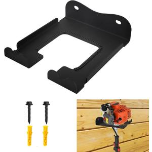 Ertuohg Garage Organizer Trimmer Rack, Heavy Duty Steel Weeder Eater Hanger, Wall Mounted Garden Tool Storage Rack, Black, 5.9 x 4.9 x 1.5 inches
