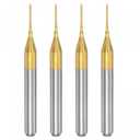 uxcell End Mill CNC Router Bits, 1/8" 3.175mm Shank 0.6mm x 5.5mm Titanium Coated Tungsten Carbide Engraving Milling Cutter for PCB Plastic Fiber Wood 4pcs