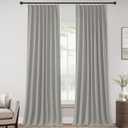 ChrisDowa Cream Pinch Pleated Blackout Linen Curtains 105 inches Long 2 Panels for Living Room Bedroom Farmhouse Room darking Thermal Insulated Back Tab Hooks Rings Window Treatment Drapes, 40x105