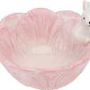 Musaner Rabbit Pattern Salad Bowl Ceramic Cabbage Shaped Bowl Bunny Candy Bowl Easter Ceramic Rabbit Bowl Easter Candy Bowl Snack Appetizers Nut Dish Table Decoration (Pink), 5.9X3.9in
