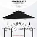Gazebo Replacement Canopy Top for Target Madaga Gazebo Model L-GZ136PST (Black)