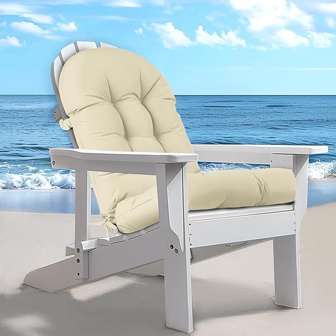 Adirondack Chair Cushions, Non-Slip High Back Patio Chair Cushions for Outdoor Furniture, Water-Resistant Adirondack Cushions with Ties, 45 x 19 x 4.5 inch