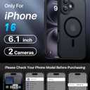 Magnetic for iPhone 16 Case,Upgraded [Full Camera Protection][Compatible with Magsafe][Military Grade Protection] Shockproof Slim Anti-Yellow Translucent Matte Phone Case for iPhone 16,Black
