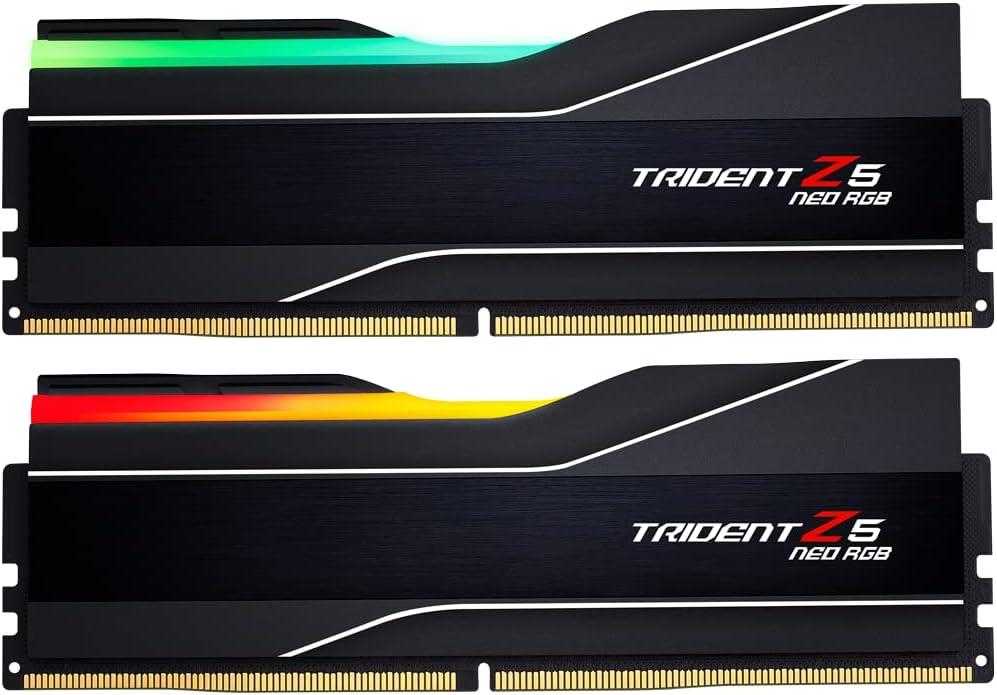 G.SKILL Trident Z5 Neo RGB Series DDR5 RAM (AMD Expo & Intel XMP 3.0) 128GB (2x64GB) 6000MT/s CL34-44-44-96 1.35V Desktop Computer Memory U-DIMM - Matte Black (F5-6000J3444F64GX2-TZ5NR)