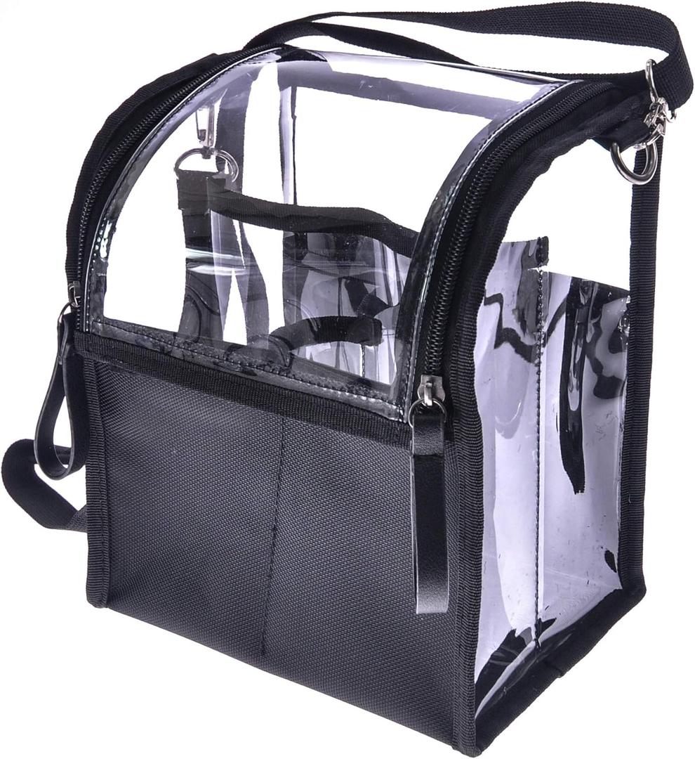 Trave Medium Makeup Brush Buddy Makeup Brush Holder Bag Cosmetic Kits Beauty Accessories Storage Organizer Bag with 4 Dividers & Shoulder Straps