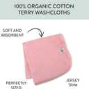 HonestBaby 10-Pack Terry Wash Cloths in Gift Box 100% Organic Cotton for Infant Baby Boys, Girls, 10-Pack Light Pink, One Size