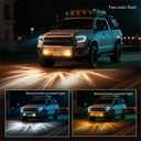 2PCS Dual Revolution LED Watermelon Lights with Bracket, Semi Truck Marker Lights with 3 Color Modes, Super Bright Star Watermelon LED Lights, Universal Underglow Lights for Trucks (White and Amber)