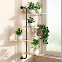 DELLAN 4Tier Rotating Window Plant Shelf, Wall Mounted Indoor Hanging Plants Shelf, Modern Style