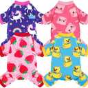4 Pack Dog Pajamas Soft Lightweight Dog Recovery Suit Onesie Clothes for Small Medium Large Female Pet Boys Girls Dogs Cats