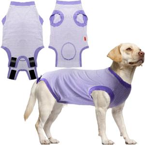 Dog Surgery Recovery Suit for Male Female, Spay Neuter Cone Alternative Surgical Onesie, Purple, XX-Large (2X-Large (Back 22.4'', Chest 25''-28''))