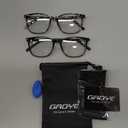 Gaoye 2 Pack Blue Light Blocking Glasses, Retro Round Eyewear Frame Anti Eyestrain Computer Glasses for Women Men - GY1688 (Black+Tea Leopard)