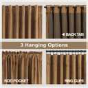 90 Inch Long Curtains Velvet Gold Brown Modern Farmhouse Thermal Curtain for Summer Heat Vintage Boho Rustic Neutral Elegant Fall Drape for Bedroom Dining Room Darkening Mid Century Decor 2 Panels Set