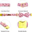 Elegant little tail Dog Collar, Spring Dog Collar with Bow Cute Bees Print Cotton Soft Female Male Pet Collar Bowtie Floral Dog Collar Adjustable Dog Collar for Large Dogs