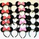 NEWTGAN 20 PCS Mouse Ears Headbands for Birthday Party Theme Park Costume Play Celebration for Boys and Girls (3color)