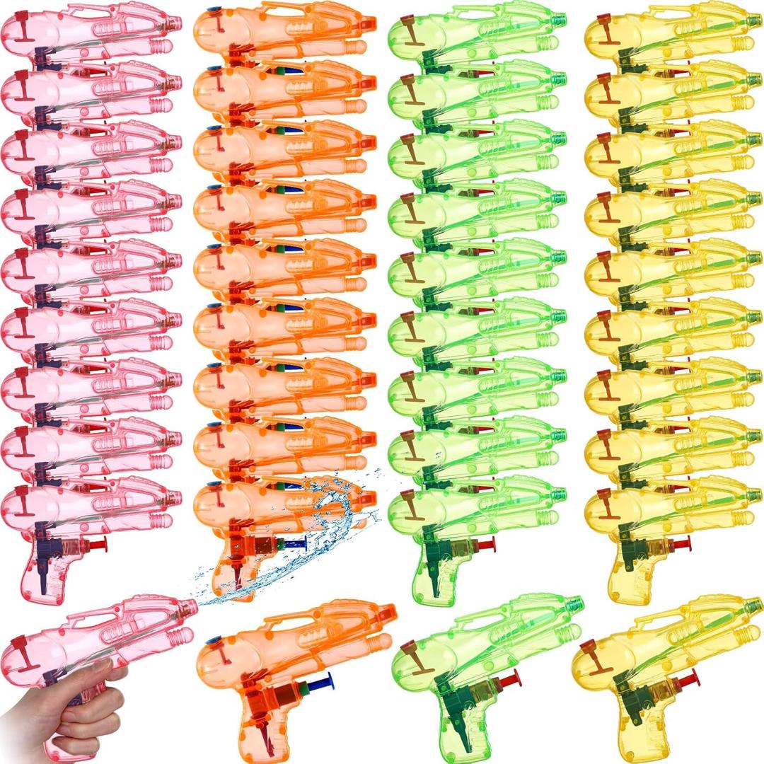 Leyndo 50 Pack Water Gun for Kids Mini Water Gun Bulk Colorful Blaster Squirt Pistol Bulk for Boys Girls Outdoor Beach Game Summer Swimming Pool Party Favor(Fresh, Cute)