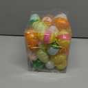 Garma 36 PCS Easter Hanging Plastic Eggs Decorations Colorful Eggs Painted Ornaments with Bow, Easter Tree Ornaments Decor for DIY Crafts Party Favor Home Decor Pascua Exchange Gifts