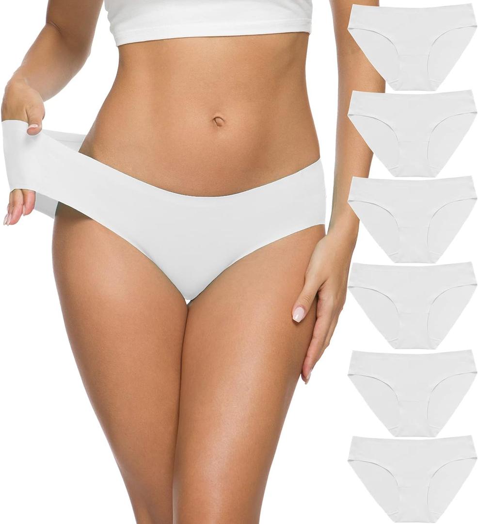 ALTHEANRAY Womens Seamless Hipster Underwear No Show Panties Soft Stretch Bikini Underwears Multi-Pack (Small, Color15)