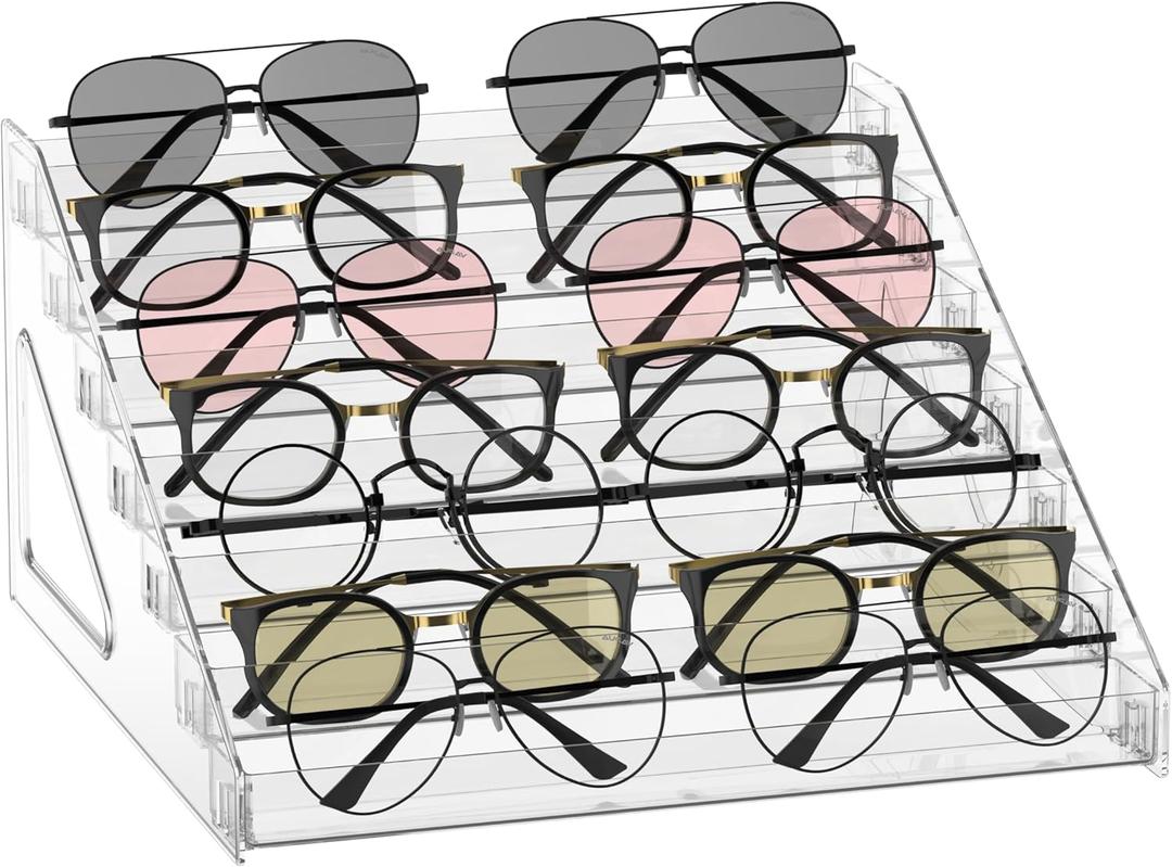 Sunglasses Organizer - Clear Eyeglasses Display stand - Eyeglasses Storage - For Glasses Tabletop Holder Stand(7 Layer)