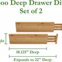 Lipper International 8897 Bamboo Wood Custom Fit Adjustable Deep Kitchen Drawer Dividers, Set of 2
