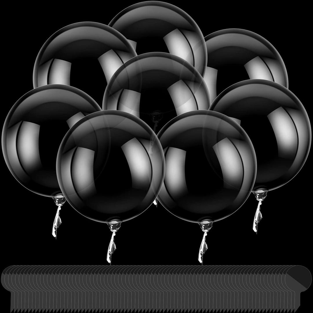 Jexine 100 Pieces Bobo Balloons 24 Inch Clean Transparent Bubble Bobo Balloons for Wedding Birthday Party Decorations