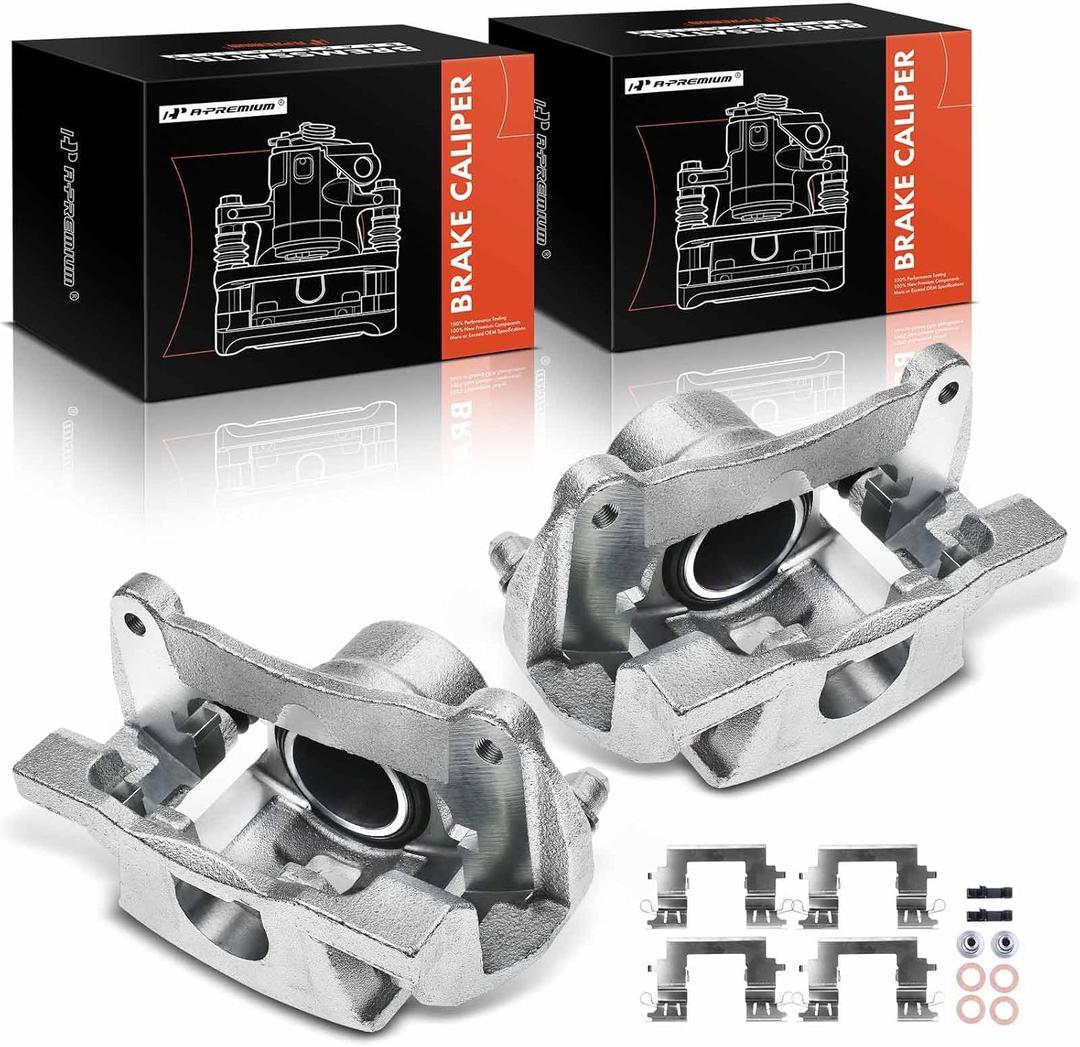 A-Premium Disc Brake Caliper Assembly with Bracket Compatible with Lexus RX330 2004-2006 RX350 2007-2009 Toyota Highlander 2006-2007 Front Left and Right Side Set of 2