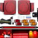 LIMICAR LED Boat Trailer Lights Kit, Submersible LED Trailer Light Kit for Utility Trailer w/25FT Wire Harness, Stop Turn Tail Brake License Plate Side Marker Lights, IP67 Waterproof for Boat RV Truck