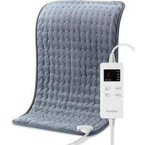 Heating Pad for Back Pain Relief, MAVOKIS Heating Pads for Cramps with Auto Shut Off Large, 6 Heat Settings Electric Heat Pad for Neck and Shoulder, 12" x 24", Moist Heat Option, Super Soft (Gray-12x24 Inch)