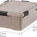 IRIS USA 4-Pack Gasket Box, 41 Quart Weather-Resistant Storage Bins with Latching Lids,Heavy-Duty Organizing Containers for Closet, Bathroom, and Office -
