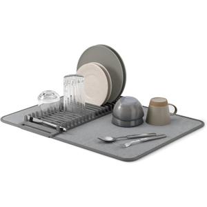 Umbra Udry Dish Drying Rack with Mat, Folds Flat for Storage, Dark Grey
Protects countertop, BPA-free, recycled plastic construction